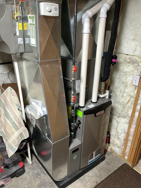 Completed the air conditioning portion of ComfortGuard maintenance package on residential split system. Performed comprehensive inspection and servicing of outdoor condenser unit and indoor evaporator coil, including cleaning, operational testing, and verification of proper refrigerant levels and airflow. Furnace maintenance was previously completed on separate visit, finalizing the complete HVAC system maintenance package.
