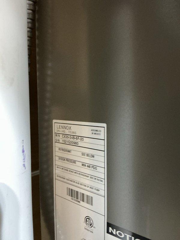 Completed comprehensive 5-year ComfortGuard maintenance visit on Lennox HVAC system. Performed standard system inspection, identified and documented mold growth on insulated refrigerant lines and ductwork components requiring remediation, verified equipment specifications and operational parameters, and captured detailed photographic documentation of unit condition including manufacturer data plate and affected areas.
