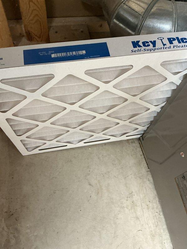 Completed routine annual AC tune-up on a 7-year-old Bryant HVAC system. System was operating properly upon arrival. Performed comprehensive maintenance including inspection of all components, replaced air filter with new Key Pleat self-supported pleated filter, checked refrigerant lines and condensate drainage system, and verified proper system operation. Unit confirmed working efficiently with no issues found.
