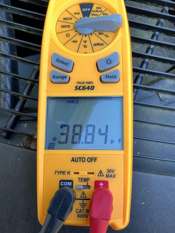 Completed annual cooling maintenance on air conditioning system. Performed comprehensive system inspection including electrical diagnostics using digital multimeter to verify proper voltage readings and capacitor functionality. All measurements recorded within normal operating parameters, confirming system is operating efficiently for the cooling season.