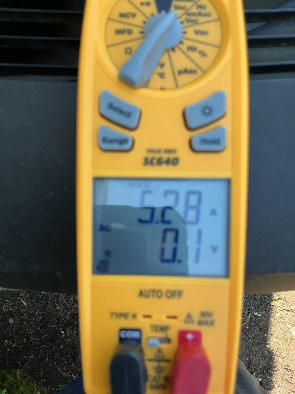 Completed annual cooling maintenance on air conditioning system. Performed comprehensive system inspection including electrical diagnostics using digital multimeter to verify proper voltage readings and capacitor functionality. All measurements recorded within normal operating parameters, confirming system is operating efficiently for the cooling season.
