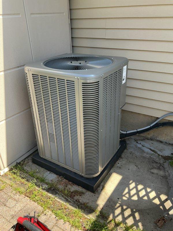 Completed scheduled maintenance on residential air handling system, including inspection of gas furnace interior components, blower motor assembly, and electrical connections. Performed outdoor condensing unit inspection, verifying proper operation of all components and documenting equipment condition with photographic records.