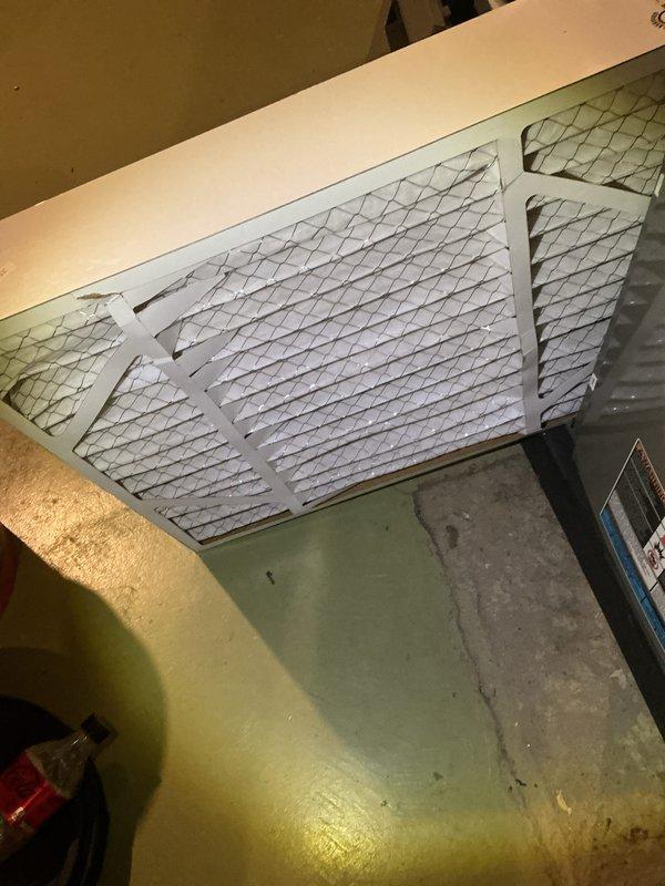 Completed annual cooling maintenance on Lennox HVAC system. Inspected furnace and air handler unit, replaced air filters, checked PVC condensate drainage lines, and verified all mechanical components and connections were operating properly. System tested and confirmed to be functioning within normal parameters.
