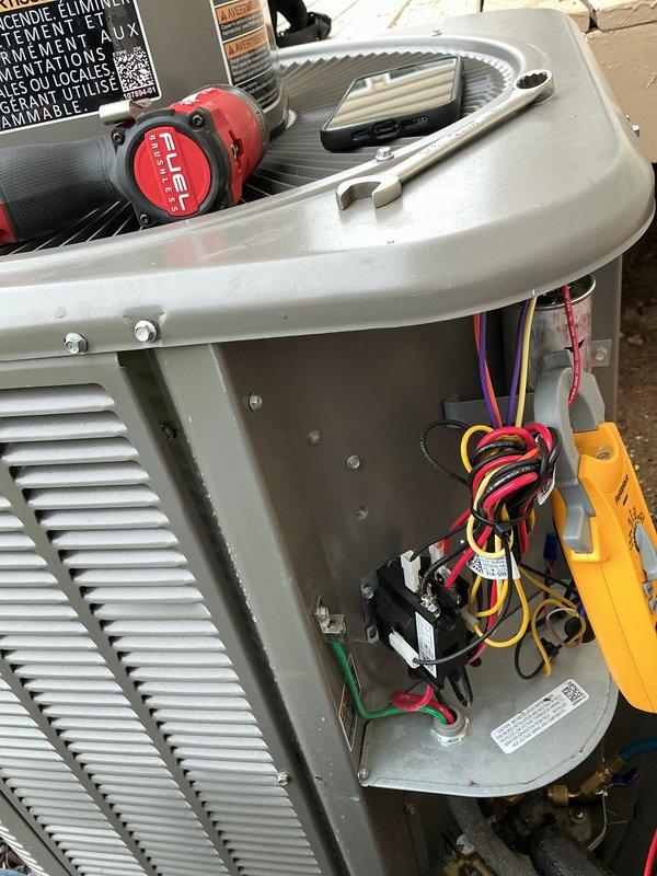 Completed complimentary recurring heating and cooling maintenance on AHC unit. Performed comprehensive system inspection with access panels removed, verified all electrical connections and wiring integrity, tested operational components including blower motor and controls, and utilized diagnostic instrumentation to confirm proper system performance. Replaced humidifier pad and furnace filter as scheduled maintenance items, documented equipment condition with photos showing internal components and testing procedures.