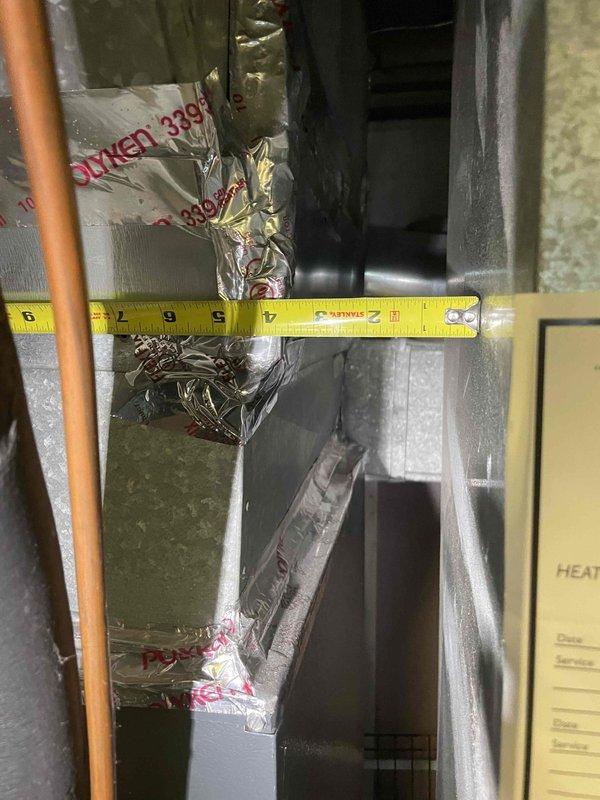 Responded to service call for non-operational 10-year-old forced air furnace system that was attempting to start but failing to ignite, with blower fan also non-functional in continuous mode. Performed diagnostic assessment and took measurements of existing HVAC equipment and ductwork configuration. Provided replacement estimate for complete furnace system due to inability of current unit to maintain heating functionality.