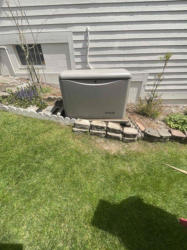 Completed electrical estimate for replacement of existing whole home generator system. Evaluated current Kohler generator unit installed on concrete paver pad in backyard with proper clearances and ventilation. Assessed electrical infrastructure including Kohler transfer switch and associated wiring in basement utility area to ensure compatibility with replacement unit specifications.