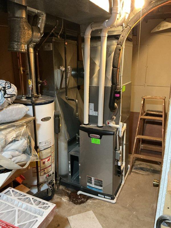 Completed annual cooling maintenance on residential HVAC system. Inspected furnace and air handler unit, verified proper operation of all components, and replaced air filters with new pleated media filters. All equipment found in good working condition with no deficiencies noted during inspection.