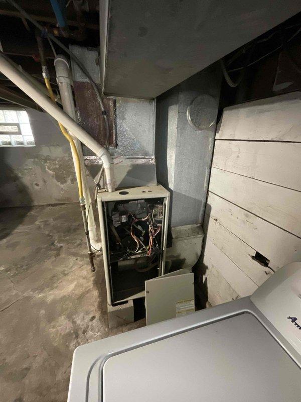 Responded to no heat call on residential furnace system. Performed diagnostic evaluation of heating unit after homeowner reported suspected circuit board failure. Conducted thorough inspection of internal components, wiring, and control systems to identify root cause of heating malfunction and provided estimate for full system replacement under promotional program.