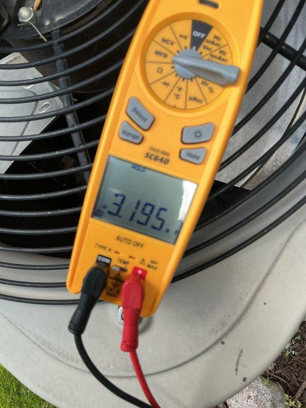 Completed annual cooling maintenance on Bryant air conditioning system. Identified humidifier pad requiring replacement and obtained customer approval for part. Performed standard ACM protocol including electrical diagnostics with multimeter readings, visual inspection of condenser unit, and verification of system operation. Unit running properly upon completion of service.