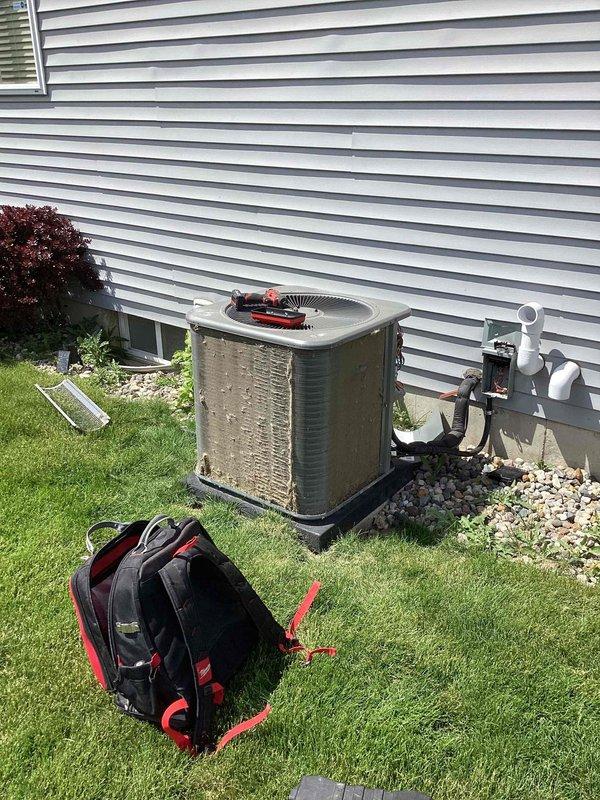 Completed annual cooling maintenance on residential air conditioning system. Performed comprehensive inspection of outdoor condenser unit, including cleaning of coil surfaces, verification of refrigerant charge, and filter evaluation. Unit found in operational condition with normal wear appropriate for age, all components functioning within manufacturer specifications.