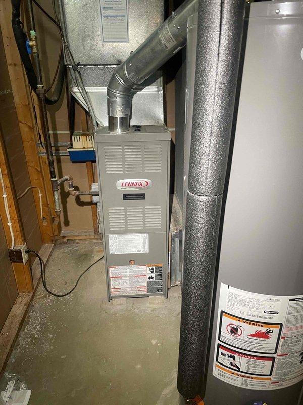 Completed comprehensive assessment of existing HVAC system for full split system replacement estimate at single-family residential property. Evaluated 25-year-old air conditioning unit and 18-year-old Lennox furnace, both nearing end of service life, to provide replacement options for installation prior to winter season. Documented existing equipment specifications, electrical panel configuration including dedicated 220V circuit for furnace, ductwork layout, and mechanical room conditions to develop accurate replacement proposal for new furnace and air conditioning system.