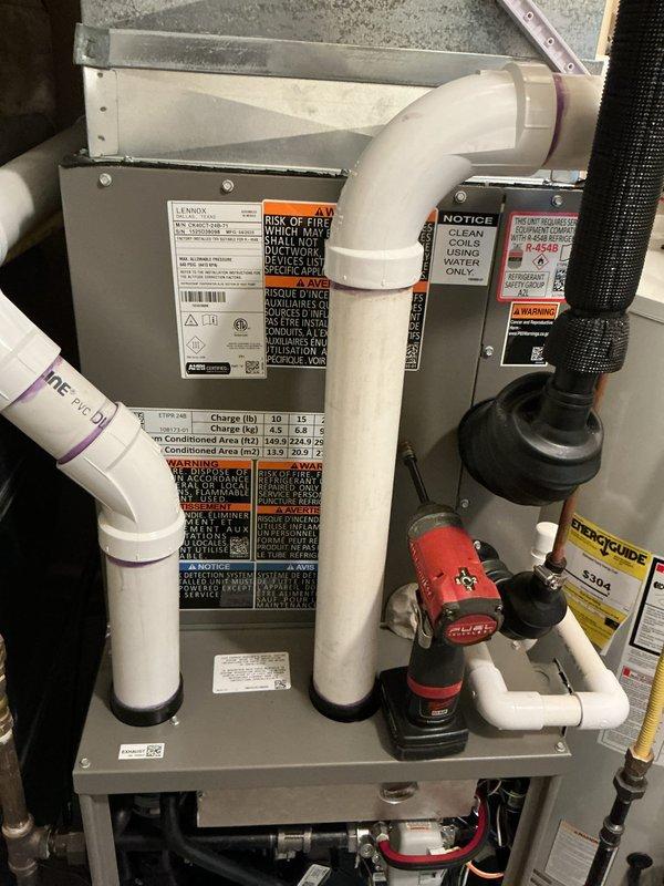 Completed annual HVAC maintenance on Lennox system including filter replacement and comprehensive system inspection. Performed electrical diagnostics with multimeter showing 40.00 reading, verified proper operation of all components, and documented system specifications. Applied 15% discount on replacement filter as part of routine maintenance visit.
