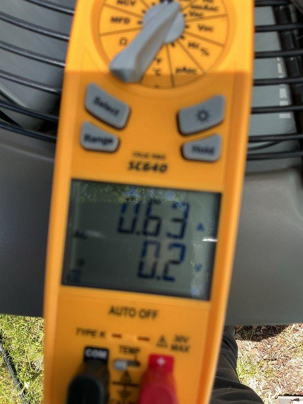 Completed scheduled ACM preventive maintenance on HVAC system. Identified filter requiring replacement during inspection. Performed electrical diagnostics using digital multimeter, recording voltage and amperage readings to verify system performance and ensure all components operating within manufacturer specifications.