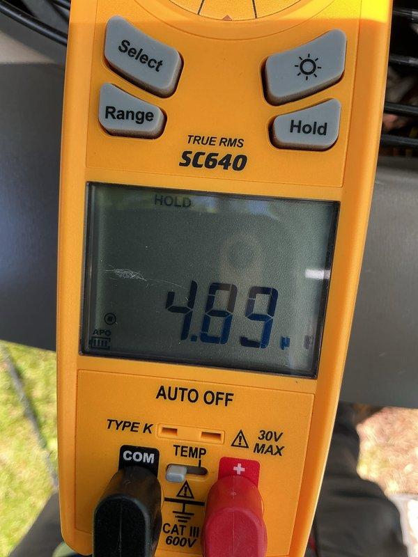 Completed scheduled ACM preventive maintenance on HVAC system. Identified filter requiring replacement during inspection. Performed electrical diagnostics using digital multimeter, recording voltage and amperage readings to verify system performance and ensure all components operating within manufacturer specifications.