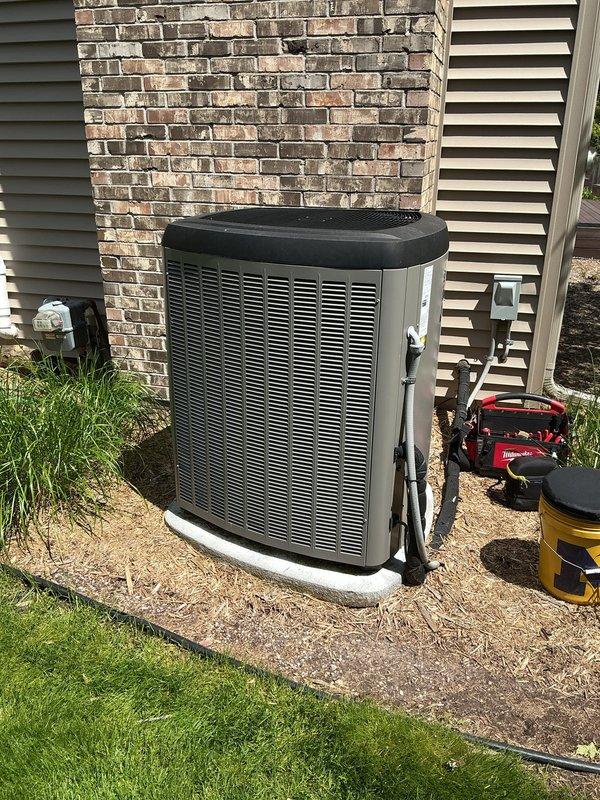 Completed annual cooling maintenance on residential air conditioning unit. Performed comprehensive system inspection, replaced air filter and evaporator pad as needed. Unit operating within normal parameters upon completion of scheduled maintenance visit.