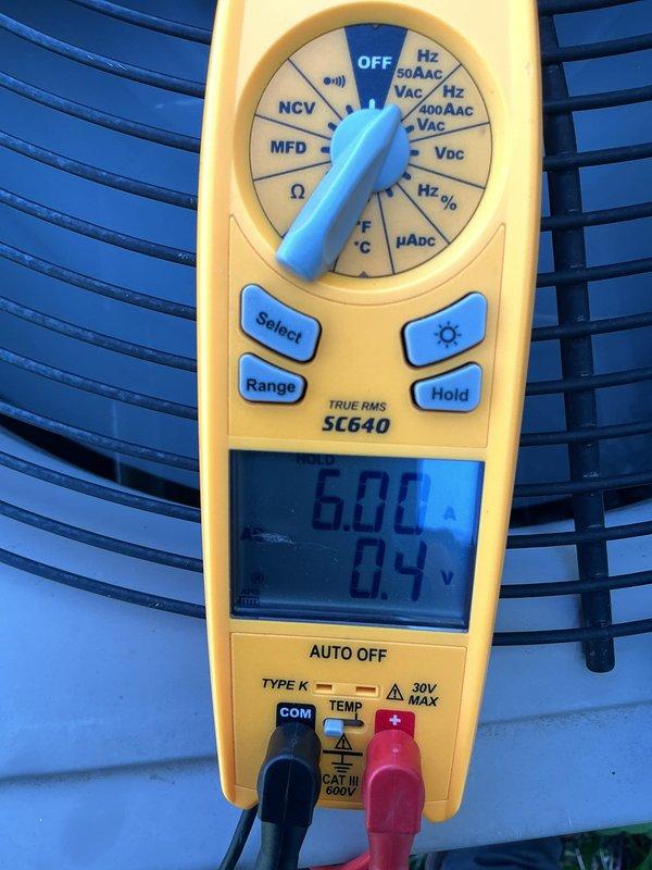 Performed comprehensive air conditioning tune-up on outdoor condensing unit, including electrical diagnostics with digital multimeter to verify system voltage and amperage readings. All measurements were within manufacturer specifications, condenser coils inspected, and unit confirmed operational for the cooling season.