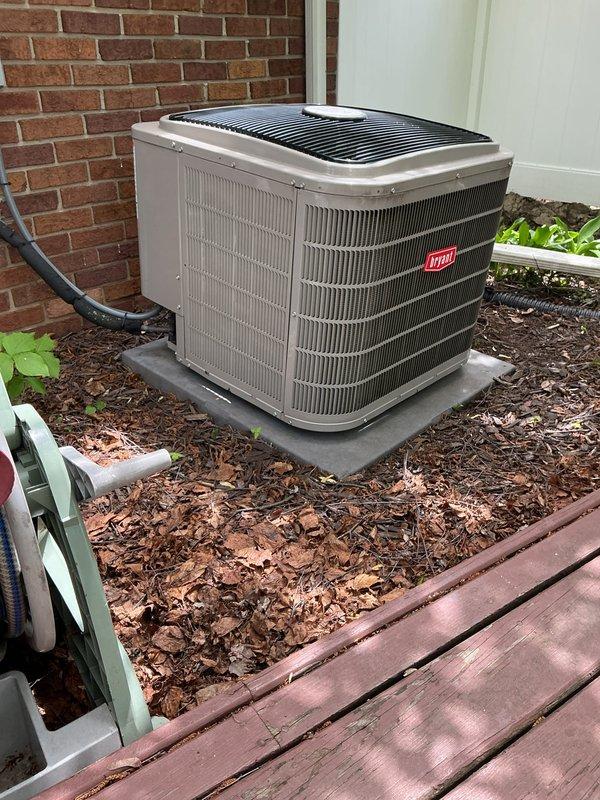 Completed annual cooling maintenance on Bryant outdoor condensing unit. Performed comprehensive system inspection, verified proper operation of all components, checked refrigerant lines and electrical connections, and confirmed adequate airflow through coil and grille assembly. Unit found in good operating condition with no deficiencies noted.