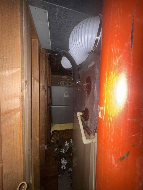 Conducted comprehensive assessment of existing HVAC system in residential basement for full furnace and air conditioning replacement estimate. Evaluated current beige furnace unit, existing ductwork configuration including metallic supply ducts and white flexible return ducting, and overall system layout to determine equipment specifications and installation requirements for complete system replacement scheduled within the month.