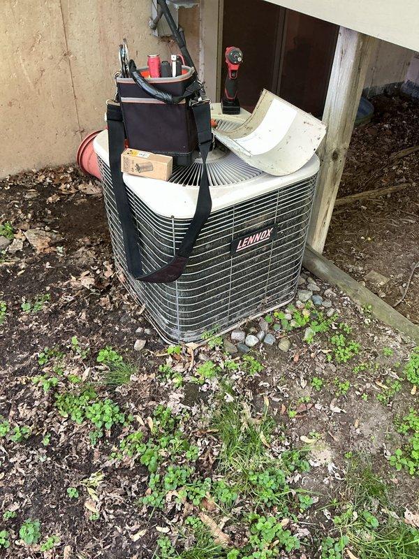 Responded to no cooling complaint on Lennox air conditioning system. Upon arrival, inspected outdoor condenser unit and found failed contactor preventing compressor operation. Contactor contacts were pitted and burned, unable to close circuit when called for cooling. Replaced defective contactor with new unit, verified proper electrical connections, and tested system operation. Unit cycled on successfully with compressor engaging properly. Confirmed adequate airflow through condenser coil and normal operating pressures. System restored to full cooling capacity.