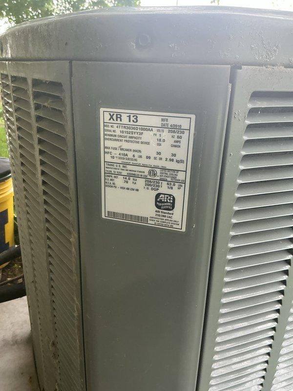 # HVAC Service Completion Report

Responded to no-cooling complaint on 10-year-old Trane XR13 air conditioning system at rental property. Upon arrival, performed visual inspection of outdoor condensing unit and discovered evidence of rodent infestation. Found mouse nesting materials inside cabinet and confirmed multiple electrical wires had been chewed and damaged by mice, preventing system operation.

Documented existing conditions with photographs showing unit exterior, nameplate data, and installation location. Removed access panels to assess full extent of damage to wiring harness and internal components. Cleared nesting materials and debris from unit interior to prevent further contamination and evaluate all affected circuits.

Assessed damaged wiring throughout control circuit and determined extent of repairs needed to restore system functionality. Due to age of equipment and severity of rodent damage, discussed repair options with property owner to determine most cost-effective 
