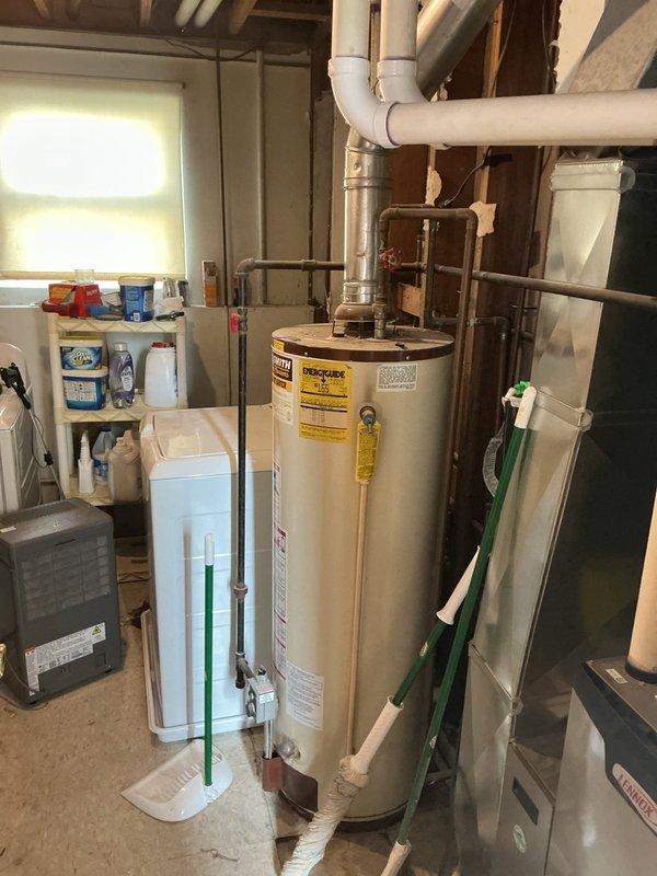 Responded to service call for water leakage from 2022 furnace located in basement. Upon inspection, identified condensate drainage issue causing water accumulation around unit. Cleared condensate line blockage, verified proper drainage flow, and tested system operation to ensure leak was resolved and unit functioning correctly.