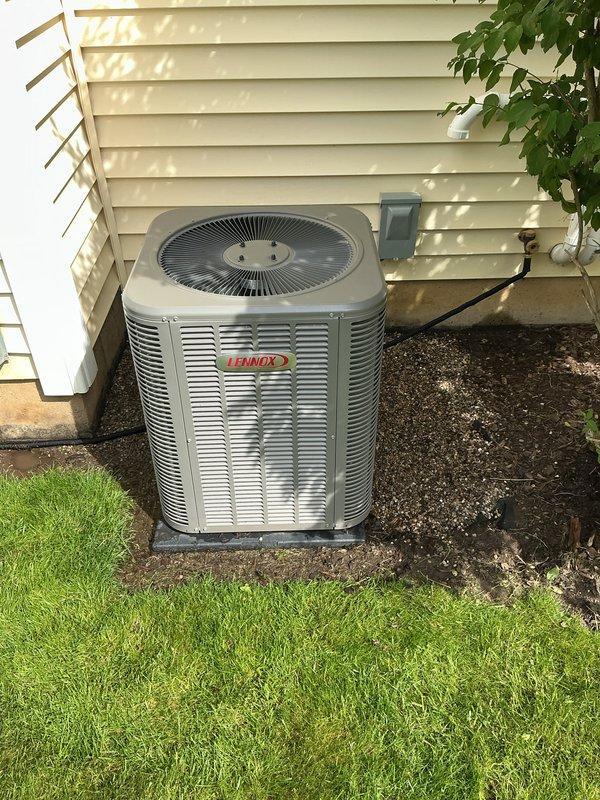 Completed annual cooling maintenance on Lennox outdoor condensing unit. Performed comprehensive system inspection, checked refrigerant levels, cleaned condenser coils, and verified proper airflow through fan assembly. Noted filter replacement recommendation for HCF16-11 MERV 11 filter. All electrical connections inspected and tightened as needed. Unit operating within manufacturer specifications with no immediate service concerns identified.