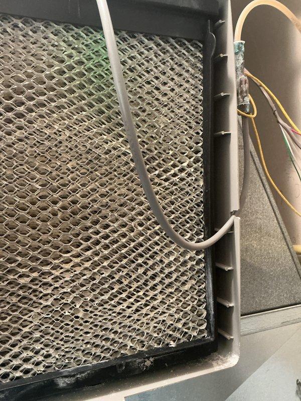 Completed annual cooling maintenance on Bryant HVAC system. Inspected furnace, air handler, ductwork, refrigerant lines, and condensate drain lines. Replaced dirty mesh filters showing significant dust accumulation and discoloration. All system components operational and ready for cooling season.