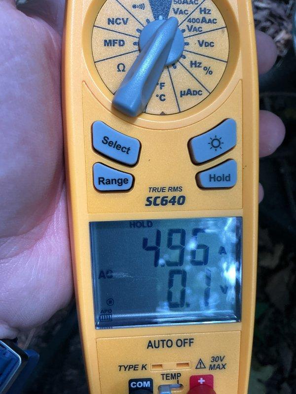 Completed annual cooling maintenance on HVAC system. Replaced furnace filter and humidifier pad as part of scheduled preventive maintenance. Performed electrical diagnostics using digital multimeter to verify system amperage draw of 0.63A and voltage readings, confirming proper operation of cooling components within manufacturer specifications.