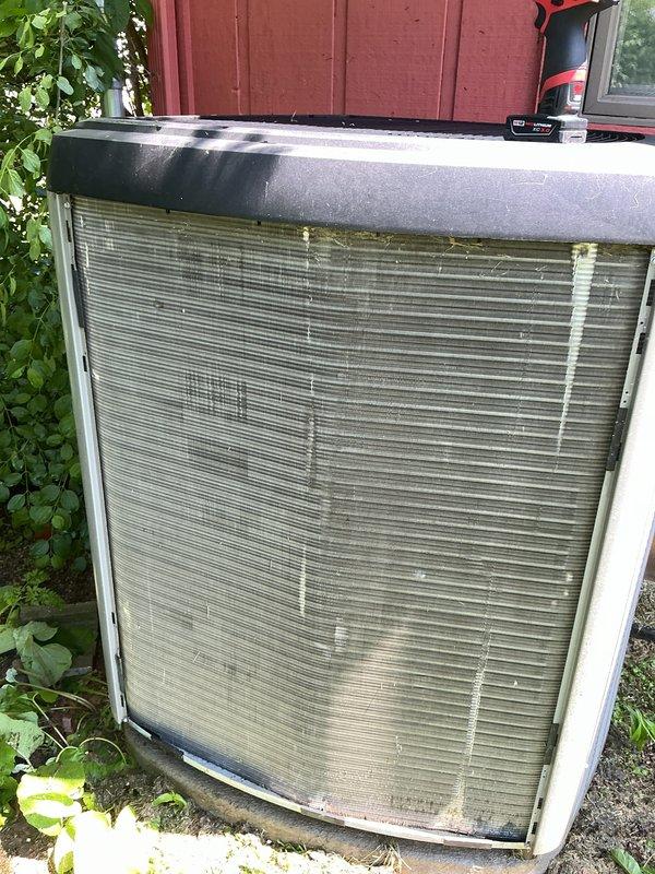 Completed annual cooling maintenance on Lennox outdoor condensing unit. Performed comprehensive system inspection, cleaned condenser coils showing significant dirt and organic buildup, and cleared debris from unit exterior. Unit operational with normal parameters upon completion of scheduled preventative maintenance service.