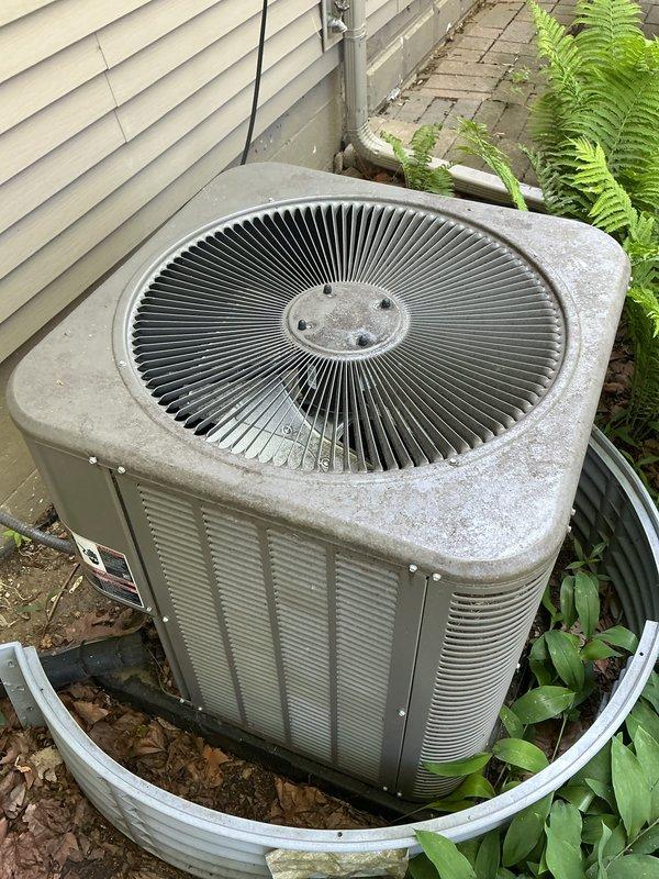 Completed annual cooling maintenance on residential air conditioning condenser unit. Performed comprehensive system inspection including cleaning of condenser coils, verification of refrigerant levels, electrical connections check, and operational testing of all components. Unit found in satisfactory working condition with normal wear patterns consistent with outdoor exposure. Cleared debris from surrounding area and confirmed proper drainage around equipment base.