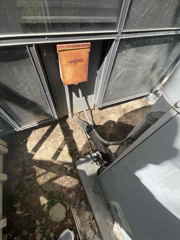 Conducted comprehensive site evaluation for full HVAC system replacement at residential property. Assessed existing outdoor condensing unit and air handler located in exterior mechanical area, noting accumulated weathering and operational wear on components. Evaluated basement-installed water heater and associated plumbing connections, including copper lines and PVC venting system. Documented current equipment configuration, ductwork layout, and structural mounting arrangements. Provided detailed replacement quote for new furnace and air conditioning system to address aging equipment. Customer confirmed existing system currently operational but requested upgrade proposal for complete heating and cooling equipment replacement within 2-4 month timeframe.