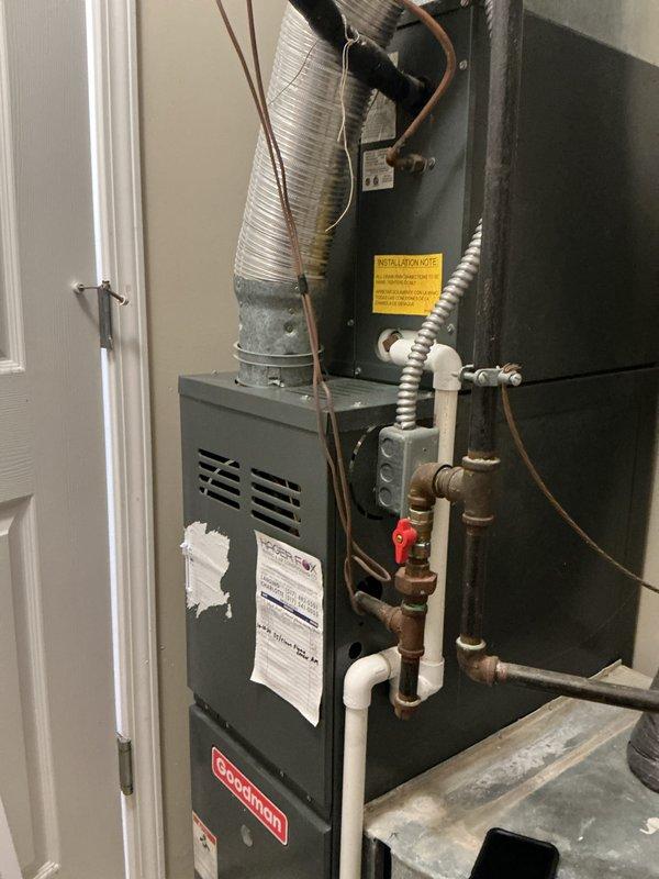 Completed annual comprehensive maintenance on Rheem R22 air conditioning system (Model CARFQ4A24A) and Goodman furnace unit. Performed thorough inspection of both systems, documented equipment specifications and serial numbers, verified proper operation of all components including refrigerant lines, gas connections with shut-off valve, electrical wiring, flexible ductwork, and PVC condensate drainage. All systems operating within normal parameters with no immediate service needs identified.