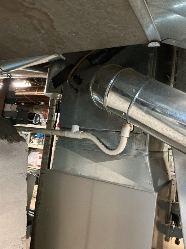Completed scheduled preventative maintenance on residential central air conditioning system. Performed comprehensive inspection of HVAC equipment in basement utility area, including examination of furnace unit, ductwork, and associated components. Replaced air filter with new pleated media filter to ensure proper airflow and system efficiency.
