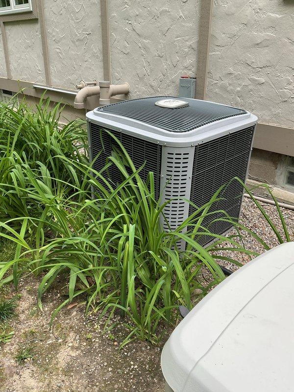 Performed scheduled maintenance on residential split system air conditioning unit. Inspected indoor evaporator coil assembly in attic space and outdoor condensing unit, verifying proper operation of all components. Checked refrigerant lines, condensate drainage system, electrical connections, and confirmed system is operating within normal parameters for continued reliable cooling performance.