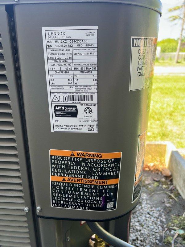 Completed full HVAC system installation including a 70,000 BTU furnace and 2-ton Lennox air conditioning unit with rear placement. Installed outdoor condenser on wooden platform with proper refrigerant line routing and electrical disconnect, upgraded electrical service with 100-amp panel to support new equipment, and reconnected all necessary utilities. All mechanical and electrical permits were obtained and work was performed to code specifications.
