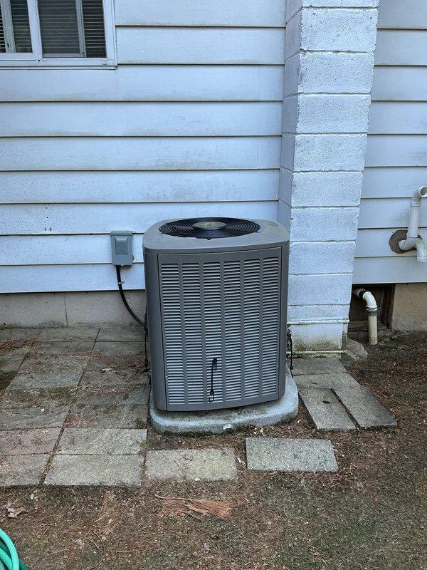 Responded to service call for 2-year-old Lennox EL18XCVS036-230A02 outdoor condensing unit displaying low pressure error code. Performed diagnostic evaluation and confirmed refrigerant leak in system containing R-410A refrigerant. Located and repaired leak, pressure tested system, evacuated to proper vacuum levels, and recharged unit to factory specification of 5 lbs 11 oz. Verified proper operation of compressor and condenser fan motor, confirmed electrical readings within manufacturer specifications, and cleared error codes. Unit returned to normal cooling operation with all pressures and temperatures within acceptable range. Work completed under parts and labor warranty.
