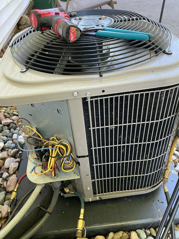 Completed annual cooling maintenance on residential air conditioning system. Connected manifold gauge set to measure refrigerant pressures and verified system operating within manufacturer specifications. Performed standard ACM protocol including inspection of condenser unit, coils, and electrical components. Reminded customer to schedule annual heating maintenance and future air conditioning maintenance appointments.