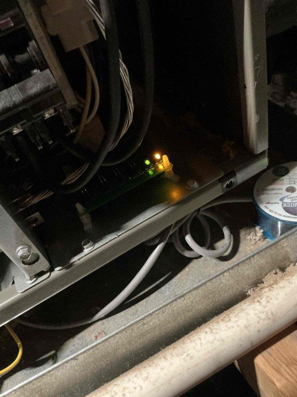 Returned to complete warranty replacement of defective blower circuit board (part #40k82) on Lennox unit under PO 1324654-001. Removed failed control board from blower compartment, installed new circuit board, reconnected all wire harnesses and power connections, and verified proper LED indicator status showing green operational light. Tested system operation to confirm blower motor response and proper airflow through ductwork.