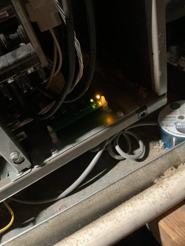 Returned to complete warranty replacement of defective blower circuit board (part #40k82) on Lennox unit under PO 1324654-001. Removed failed control board from blower compartment, installed new circuit board, reconnected all wire harnesses and power connections, and verified proper LED indicator status showing green operational light. Tested system operation to confirm blower motor response and proper airflow through ductwork.