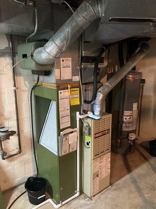 Completed comprehensive annual maintenance on 7-year-old residential central air conditioning system. Performed standard AC tune-up protocol including inspection of indoor air handler unit and outdoor condensing unit, verified proper refrigerant charge and system pressures, cleaned condenser coils, checked electrical connections and amperage draws, tested capacitors and contactors, inspected ductwork connections, replaced air filter, and verified proper thermostat operation and system cycling. All components found operating within manufacturer specifications with no deficiencies noted. System cooling efficiently and ready for continued service.