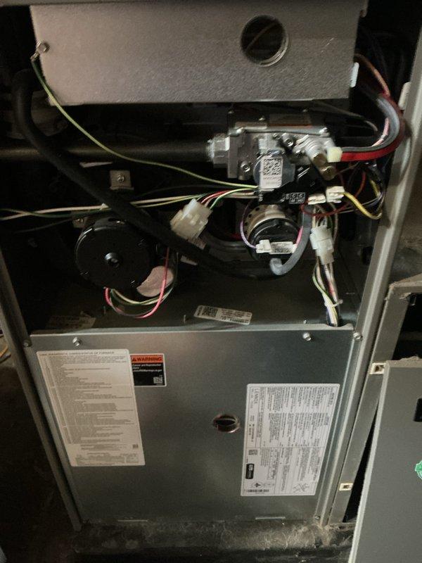 Completed scheduled Air Care maintenance service on residential HVAC system, including both heating and cooling equipment inspection. Performed comprehensive system evaluation, verified proper operation of furnace components including gas valve assembly, blower motor, and electrical connections. Replaced air filter and evaporator pad as part of routine maintenance protocol. All components found operating within normal parameters with no immediate service needs identified.