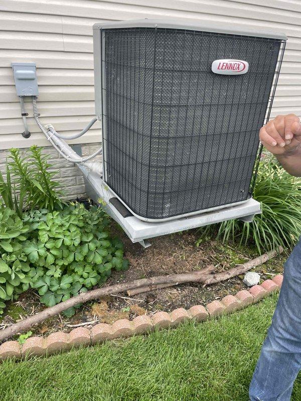 Completed comprehensive estimate for full AC system replacement at residential property with 19-year-old Lennox condensing unit currently in working condition. Evaluated existing outdoor unit, electrical connections, condensate drainage, and assessed overall system efficiency to provide replacement options focused on improved SEER ratings and eligibility for Consumer Energy rebates. Documented existing equipment configuration including condenser location, electrical service, and indoor air handler/furnace setup to ensure accurate system sizing and compatibility for proposed high-efficiency replacement equipment scheduled for installation within the next month.