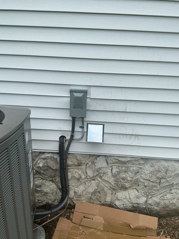 Completed full HVAC system installation including a 70,000 BTU furnace and 3-ton air conditioning unit with left-side configuration. Installed humidifier integration and ran new dedicated electrical circuit with exterior disconnect box and conduit. All mechanical and electrical permits obtained prior to installation, and system commissioned successfully.