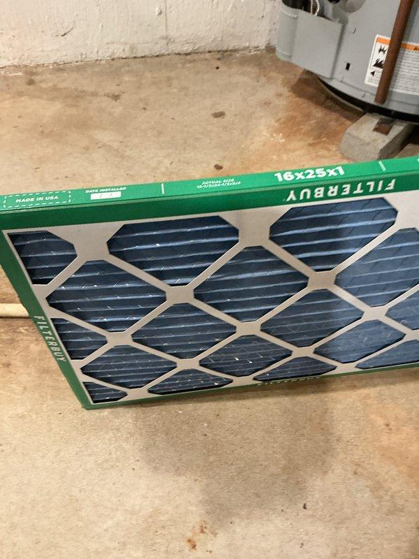 Completed annual cooling maintenance on residential air conditioning system. Performed comprehensive inspection of outdoor condenser unit, including electrical connections, contactors, and capacitor. Replaced 16x25x1 furnace filter with new Filterbuy pleated media filter to ensure proper airflow and system efficiency. Verified all electrical connections were secure, tested system operation, and confirmed unit is functioning within normal parameters for the cooling season.