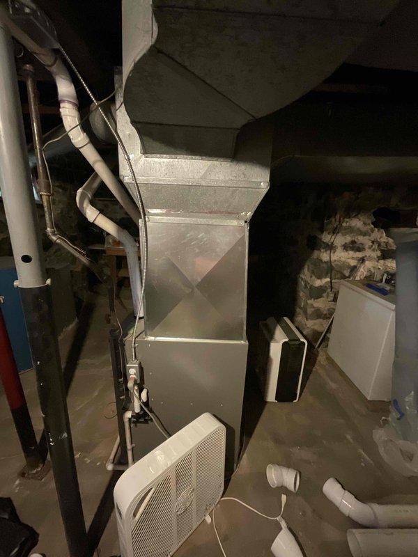 Completed on-site estimate for new central air conditioning system installation in single-family residence with no existing cooling equipment. Assessed basement utility area and existing ductwork infrastructure to determine equipment requirements and installation scope. Evaluated electrical service capacity at exterior meter locations to confirm adequate power supply for new AC system and provided recommendations for complete HVAC system installation to meet immediate cooling needs.