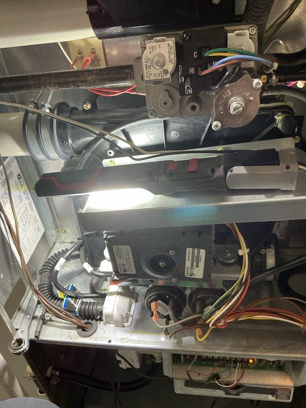 Completed annual HVAC maintenance on residential gas furnace system. Performed comprehensive inspection of all major components including gas valve assembly, burner array, inducer motor, control board, and electrical connections. Verified proper operation of all safety controls and confirmed burner ignition sequence. All components found to be functioning within normal parameters and system operational.