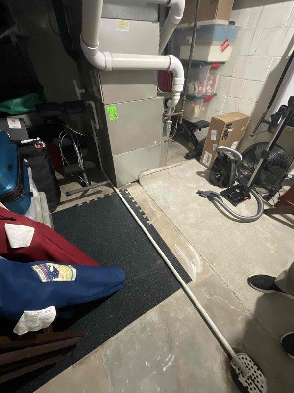Conducted estimate for new dehumidifier installation in basement area. Assessed installation location, existing HVAC infrastructure, and drainage requirements. Documented site conditions including available space, electrical access, and condensate routing options for whole-home dehumidification system integration.
