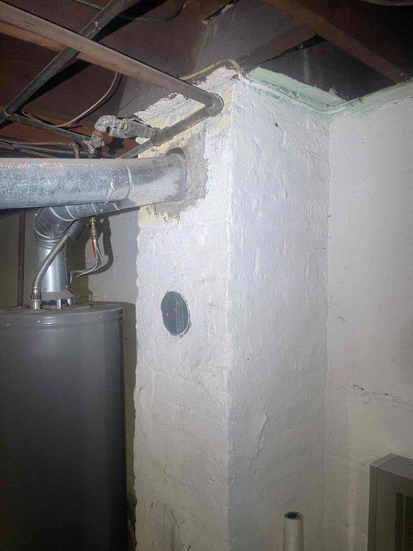 Conducted comprehensive HVAC system evaluation in basement mechanical room for complete system replacement estimate. Customer requesting replacement within one month timeframe. Assessed existing equipment configuration including current heating and cooling components, ductwork layout, and mechanical connections. Documented existing installation with detailed photography showing water heater placement, ductwork routing through exposed ceiling joists, floor register locations, and available workspace for equipment replacement. Evaluated electrical supply, condensate drainage provisions, and existing refrigerant line routing. Provided detailed replacement estimate for single component HVAC system with installation specifications tailored to existing mechanical room layout and customer's replacement-only requirements.