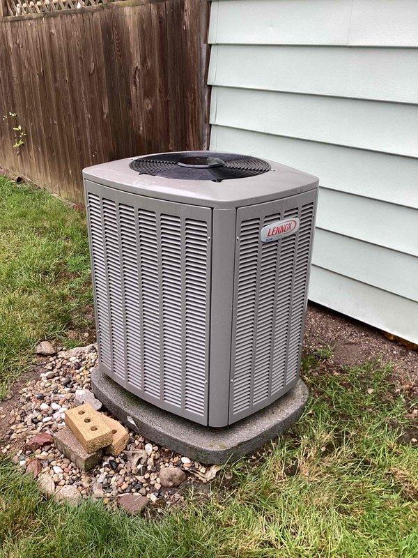 Completed annual cooling maintenance on Lennox outdoor condensing unit. Performed comprehensive system inspection, cleaned condenser coils, verified refrigerant levels, tested electrical components, and confirmed proper operation of all mechanical systems. Unit operating within manufacturer specifications with no issues identified.