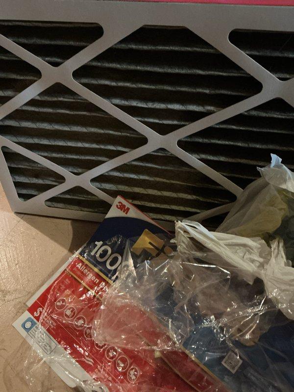 Performed routine air conditioning maintenance on Lennox HVAC system. Inspected air handler unit, verified manufacturer specifications and safety labels, and replaced air filter with new 3M filtration media. System operational and ready for continued service.